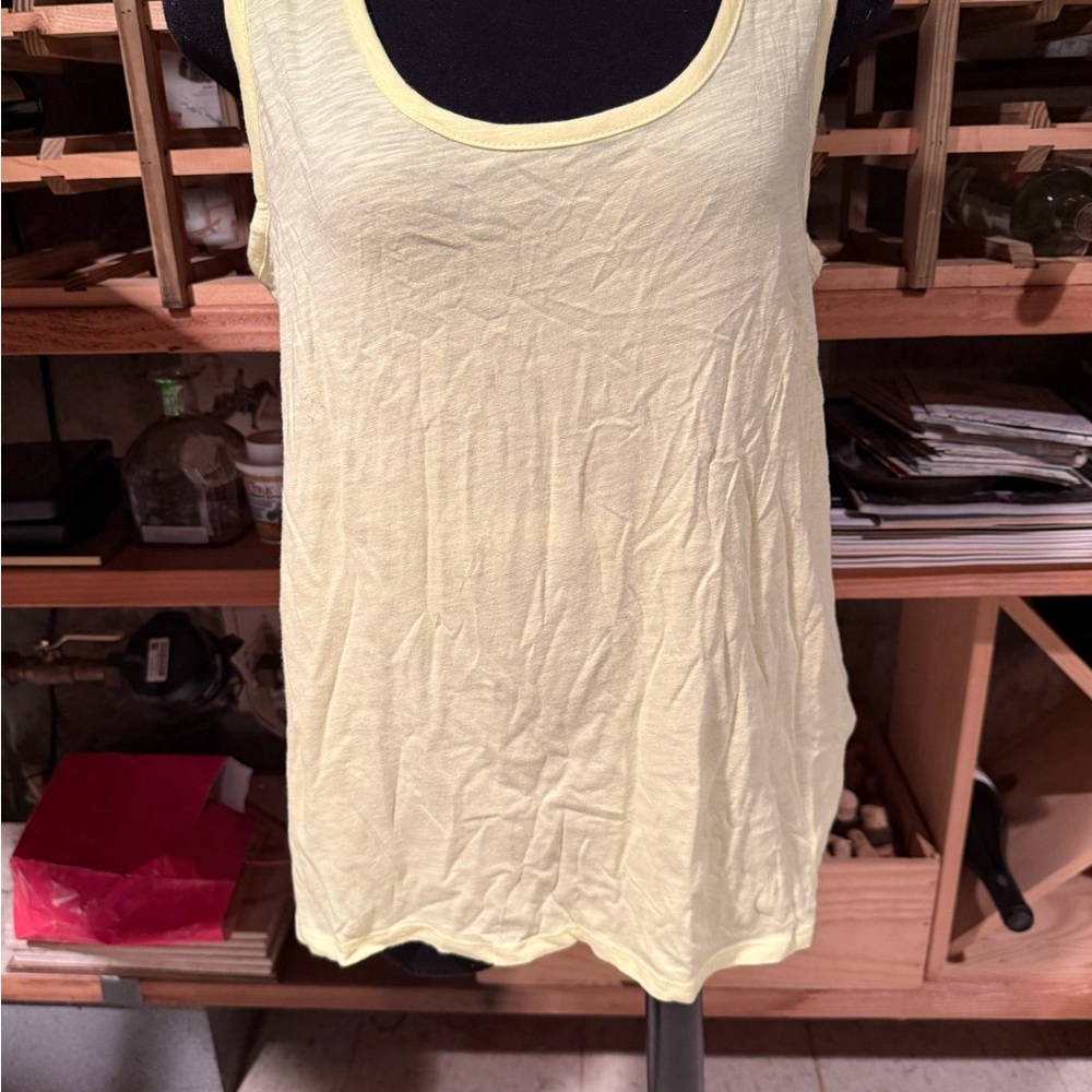 NYDJ Light Yellow Scoop Neck Tank Top